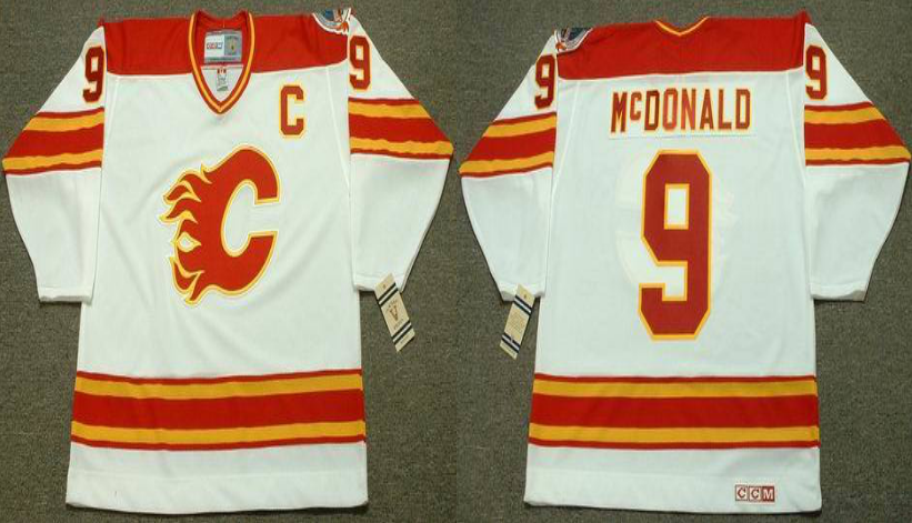 2019 Men Calgary Flames #9 McDONALD white CCM NHL jerseys->anaheim ducks->NHL Jersey